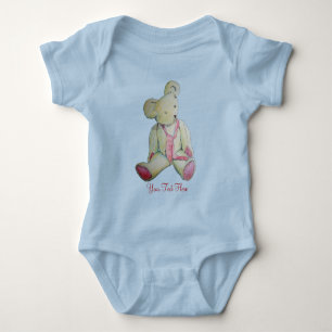 oude teddybeer rode boog kinderontwerp romper