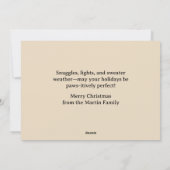 Oude teefjes Kerstmis gelukkig Feestdagenkaart (Achterkant)