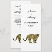 Oude tekening van een gevlekte luipaard jachtluipa kaart (Voorkant / Achterkant)