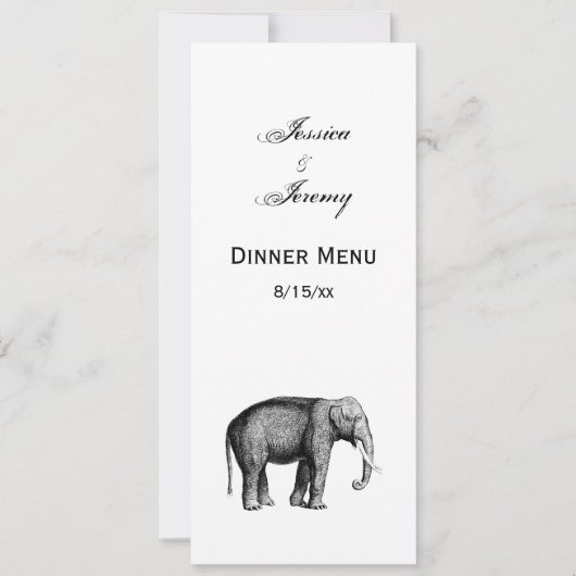 Oude tekening van een olifant kaart (Voorkant)