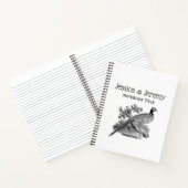 Oude tekening van fazant jachtvogel zwart-wit notitieboek (Binnen)