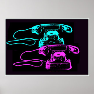 Oude telefoon Collage Poster