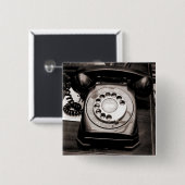 Oude telefoon vierkante button 5,1 cm (Voorkant /achterkant)