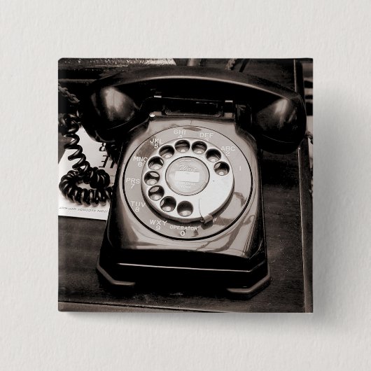Oude telefoon vierkante button 5,1 cm (Voorkant)