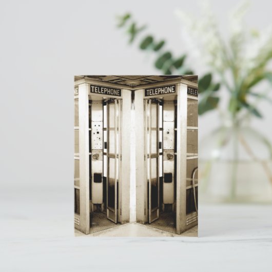 Oude telefoonhokjes foto briefkaart (Staand voorkant)