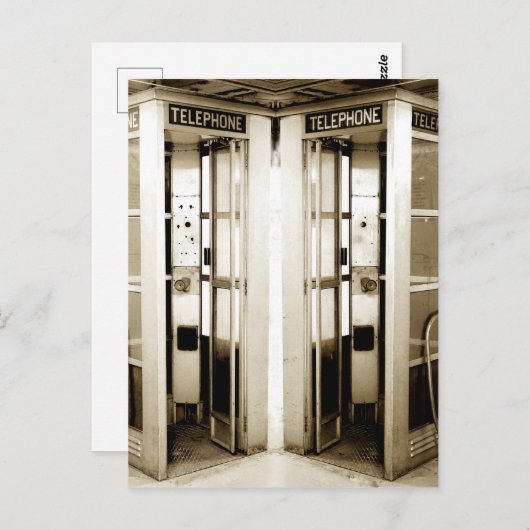 Oude telefoonhokjes foto briefkaart (Voorkant / Achterkant)