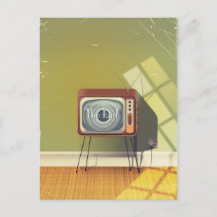 Oude televisiecartoon briefkaart