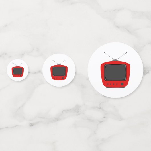 Oude televisieset confetti (Achterkanten)