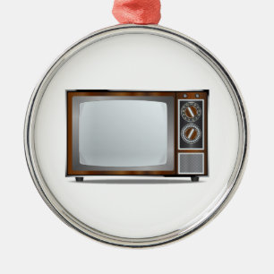 Oude televisieset metalen ornament