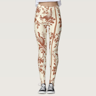 Oude Terracotta Boerderij Kip Toile Ontwerp Leggings