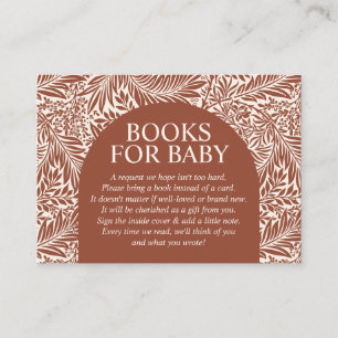 Oude Terracotta Wilde Bloem Boeken voor Baby Informatiekaartje