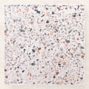 Oude terrazzo textuur, belemmeringspatroon. glazen onderzetter