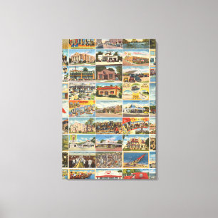 Oude Texaanse Briefkaarten Stretched Canvas Print