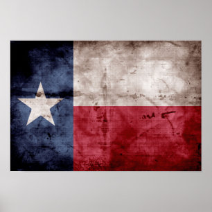 Oude Texas Flag Poster