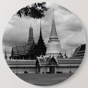 Oude Thailand Bangkok Kapel Koninklijk Paleis Ronde Button 6,0 Cm