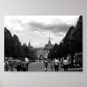Oude Thailand Bangkok Toeristische koninklijke pal Poster