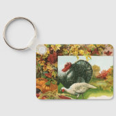Oude Thanksgiving, wilde kalkoenen herfstkleuren Sleutelhanger (Achterkant)