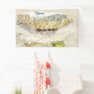 Oude theater van Athene, Griekse banner