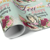 Oude theepartij van Alice in Wonderland aangepaste Cadeaupapier (Rol Hoek)