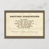 Oude ticket bruiloft receptie ontwerp informatiekaartje (Achterkant)