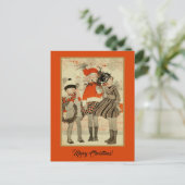  Oude Tijd met kerstwinterkinderen Briefkaart (Staand voorkant)