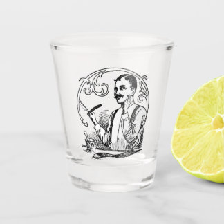 Oude tijd scheren schot glas