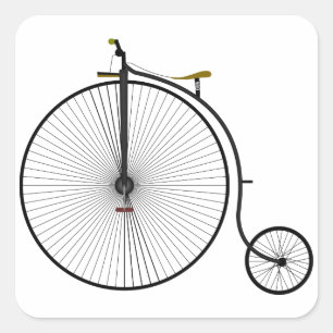 Oude tijdfiets Penny Farthing Vierkante Sticker