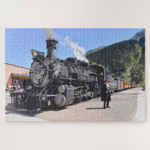 Oude Tijdopnemer bij Silverton, Colorado, Train St Legpuzzel