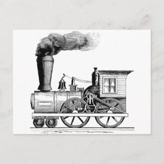 Oude tijdstoamlocomotief briefkaart