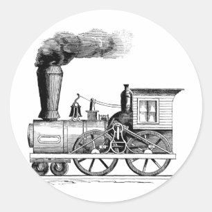Oude tijdstoamlocomotief ronde sticker