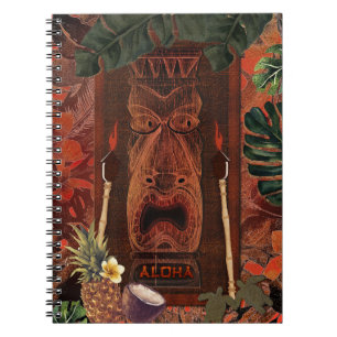 Oude Tiki Aloha Hawaiaanse Landelijke Tropische Ei Notitieboek