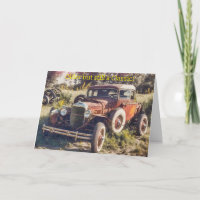 Oude timer wordt oud klassieke auto verjaardagskaa