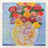 Oude Timey Boeket Glas Onderzetters (Voorkant)