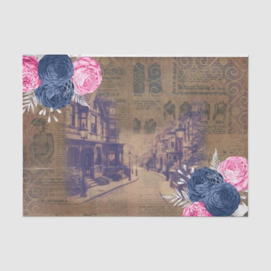 Oude tissue papier van Victoriaanse straat (Voorkant)