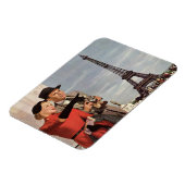 Oude toeristen reizen in Parijs Eiffeltoren Magneet (Linkerzijde)