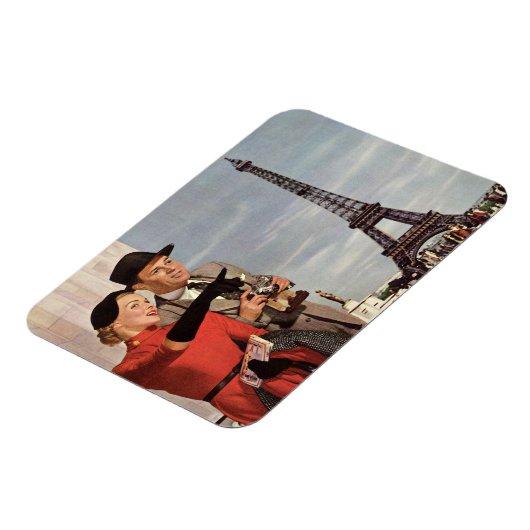 Oude toeristen reizen in Parijs Eiffeltoren Magneet (Linkerzijde)