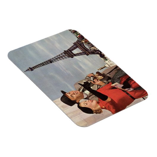 Oude toeristen reizen naar de Eiffeltoren in Parij Magneet (Rechterzijde)