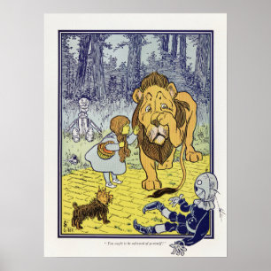 Oude "Tovenaar van Oz" Dorothy en Laffe Leeuw Poster
