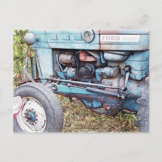 Oude tractor briefkaart (Voorkant)
