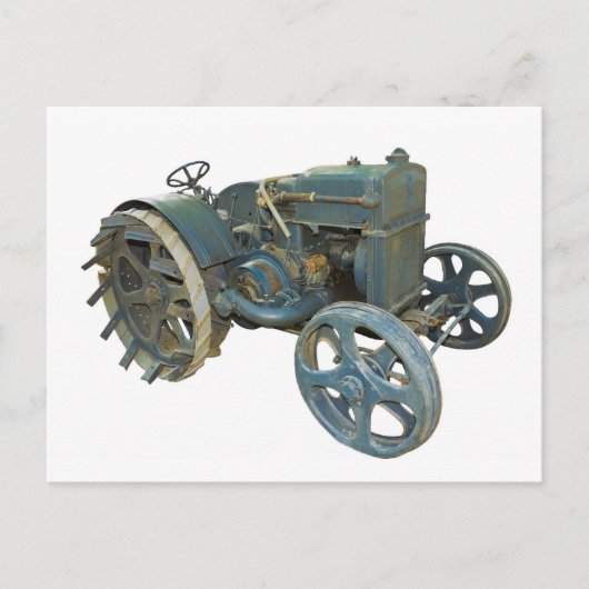 oude tractor briefkaart (Voorkant)