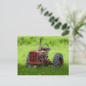 Oude tractor briefkaart (Staand voorkant)