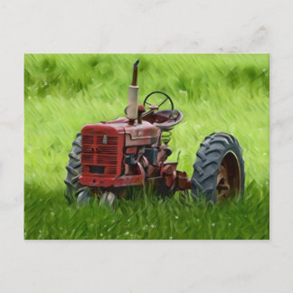 Oude tractor briefkaart
