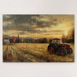 Oude tractor op de boerderij herfst 20x30 legpuzzel