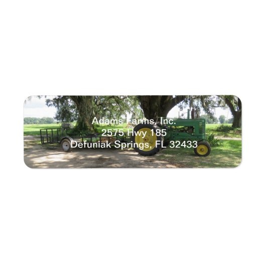 Oude Tractor Return Adres label (Voorkant)