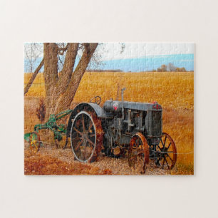 Oude tractor South Dakota. Legpuzzel