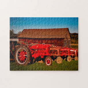 Oude tractoren. legpuzzel