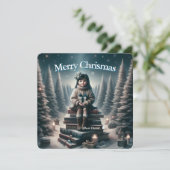 Oude traditionele kerstkaart (Staand voorkant)