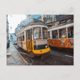 Oude trams van Lissabon Briefkaart