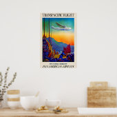 Oude Transpacifische Reisposter Poster (Keuken)