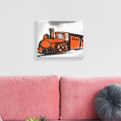 Oude trein canvas afdruk (Insitu (Woonkamer))